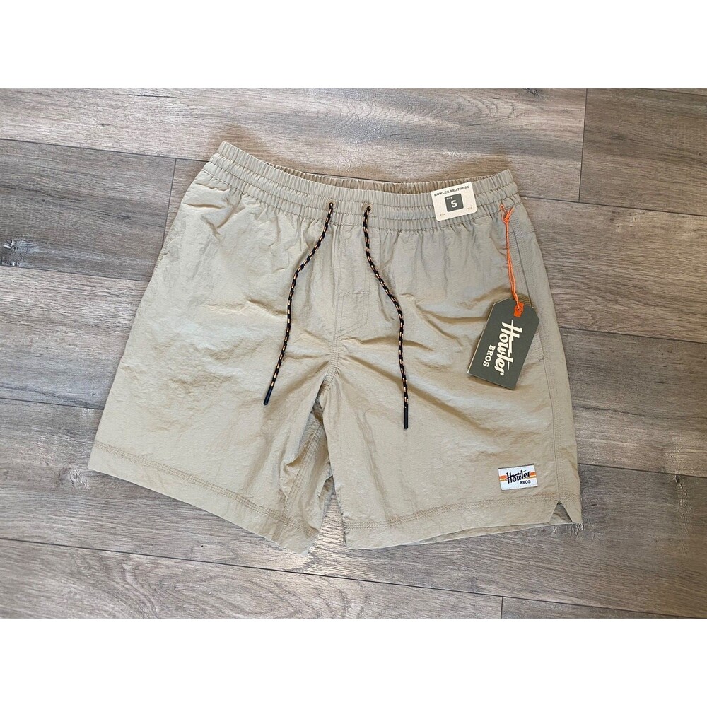 Howler Brothers Mens Small Salado Shorts Seersucker Desert Tan Quick Dry Nylon